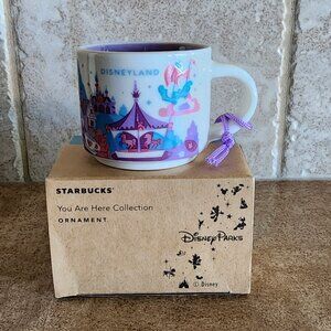 Starbucks Disneyland Fantasyland You Are Here Mug Ornament Purple NEW